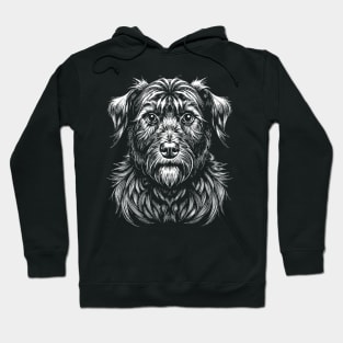 Affenpinscher dog portrait black and white affie art Hoodie